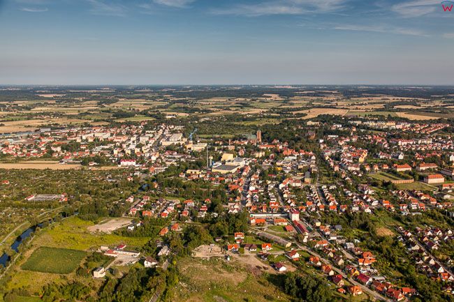 Braniewo, miasto widoczne od strony NW. EU, PL, Warm-Maz. Lotnicze.